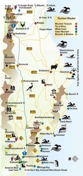 Overberg tourism map